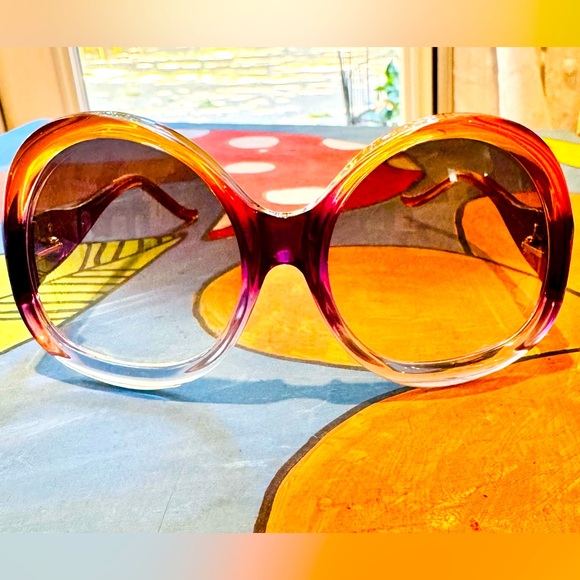 Authentic Oversized Balenciaga Sunglasses in Super Mod Purple and Orange - Picture 1 of 10